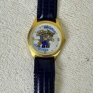 University of Kentucky Wildcats Basketball Football  Gold Tone Nelsonic Watch